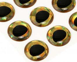 3D Epoxy Fish Eyes, Holographic Gold, 12 mm